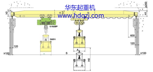 LDZ型電動單梁抓斗起重機(jī)外形結(jié)構(gòu)尺寸圖紙